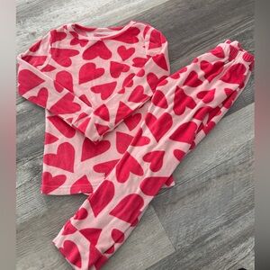 Cat & Jack Pink Heart Kids Pajama Set